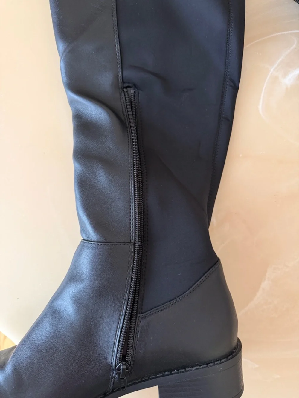 SO Women's Black Tall Boots Size 8 Medium Over-the-Knee Stretch Back